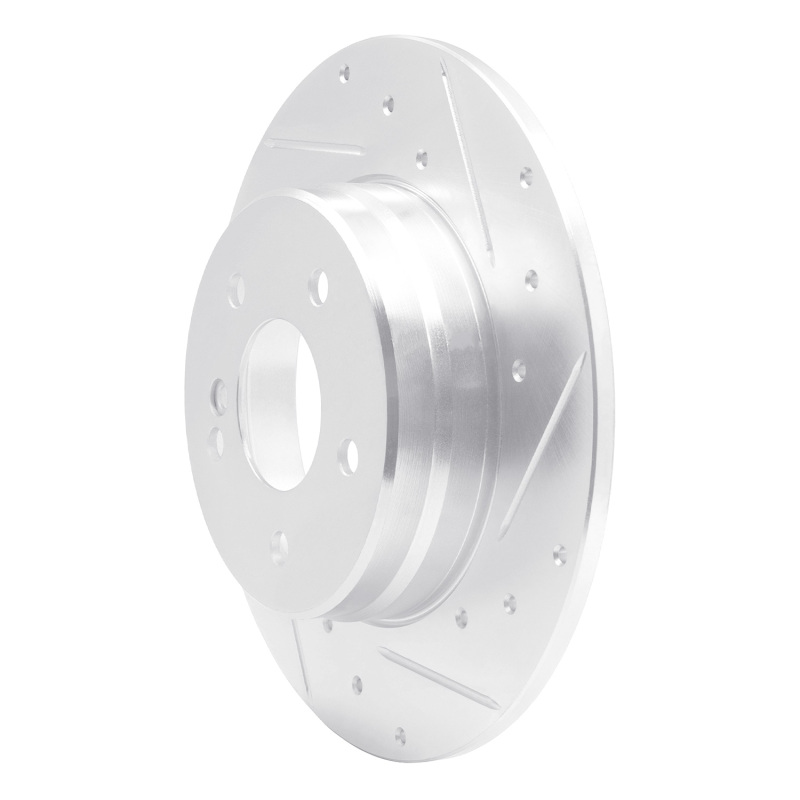 Mercedes-Benz C240 Brake Rotor (1) - Rear Right - R1 Concepts - Drilled & Slotted - Silver - `94-`11